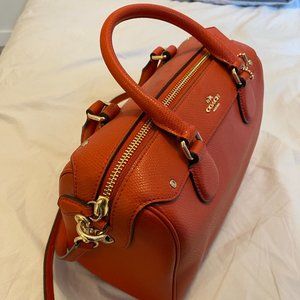 Coach Red Leather Bowling Shoulder Bag